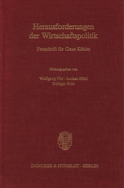 Produktbild: Herausforderungen der Wirtschaftspolitik.