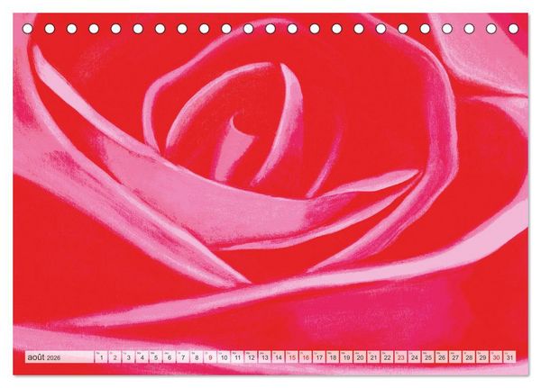 Produktbild: Roses peintes (Calendrier de bureau 2026 DIN A5 vertical), CALVENDO calendrier mensuel