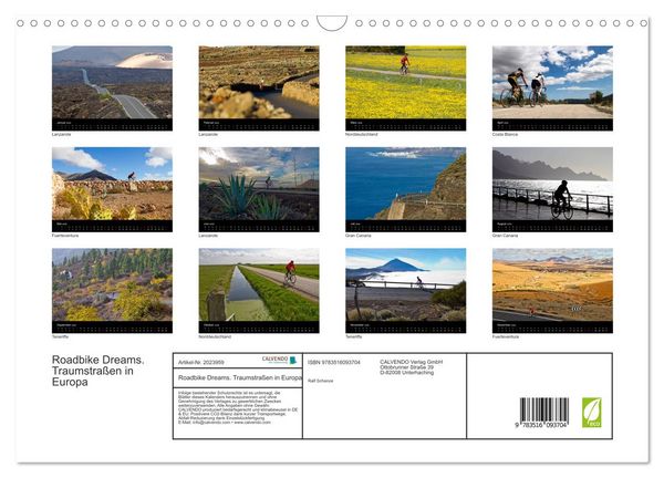 Produktbild: Roadbike Dreams. Traumstra&szlig;en in Europa (Wandkalender 2026 DIN A3 quer), CALVENDO Monatskalender