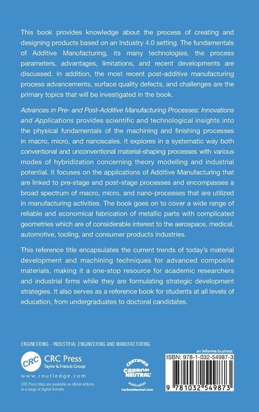 Produktbild: Advances in Pre- and Post-Additive Manufacturing Processes