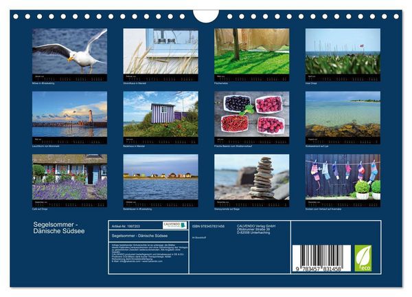 Produktbild: Segelsommer - D&auml;nische S&uuml;dsee (Wandkalender 2026 DIN A4 quer), CALVENDO Monatskalender