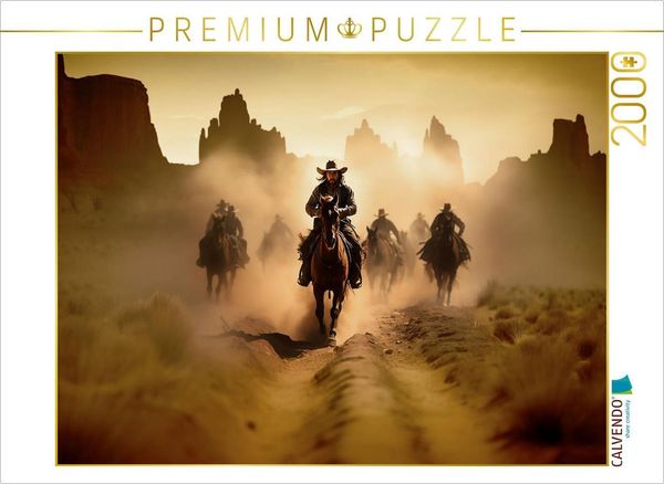 Produktbild: CALVENDO Puzzle Ritt in die Stadt im wilden Westen | 2000 Teile Lege-Gr&ouml;&szlig;e 90x67cm Foto-Puzzle f&uuml;r gl&uuml;ckliche Stunden