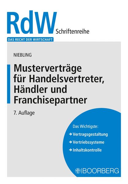 Produktbild: Mustervertr&auml;ge f&uuml;r Handelsvertreter, H&auml;ndler und Franchisepartner