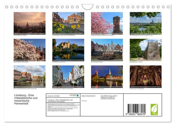 Produktbild: L&uuml;neburg - Eine mittelalterliche und romantische Hansestadt (Wandkalender 2026 DIN A4 quer), CALVENDO Monatskalender