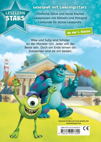 Produktbild: Leselernstars: Disney / Pixar Die Monster Uni - Erste Stunde Monsterkunde