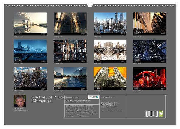 Produktbild: VIRTUAL CITY 2026 CH-Version (Wandkalender 2026 DIN A2 quer), CALVENDO Monatskalender