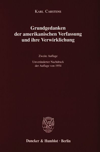 Produktbild: Grundgedanken der amerikanischen Verfassung und ihre Verwirklichung.