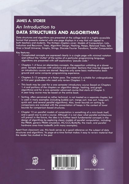 Produktbild: An Introduction to Data Structures and Algorithms