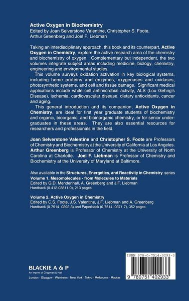 Produktbild: Active Oxygen in Biochemistry
