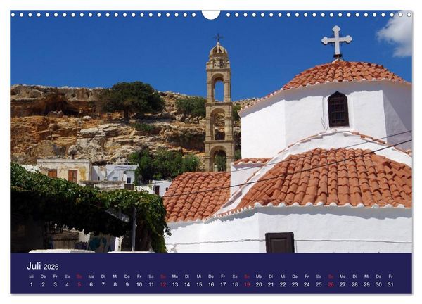 Produktbild: Rhodos mit Lindos und Symi (Wandkalender 2026 DIN A3 quer), CALVENDO Monatskalender