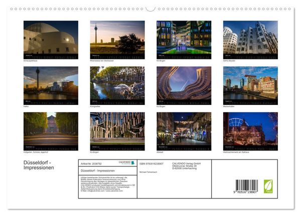 Produktbild: D&uuml;sseldorf - Impressionen (hochwertiger Premium Wandkalender 2026 DIN A2 quer), Kunstdruck in Hochglanz
