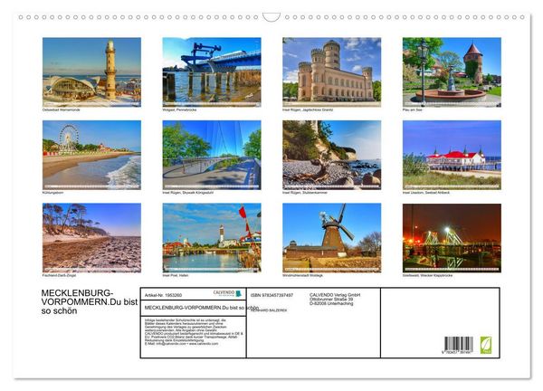 Produktbild: MECKLENBURG-VORPOMMERN.Du bist so sch&ouml;n (Wandkalender 2026 DIN A2 quer), CALVENDO Monatskalender