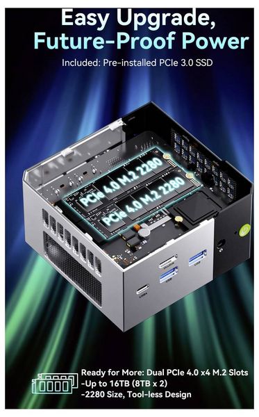 Produktbild: GMKtec Mini PC Nucbox M8 AMD Ryzen 5 Pro 6650H 4.5 GHz 16 GB RAM 512 GB SSD AMD Radeon&trade; 660M Win 11 Pro M8