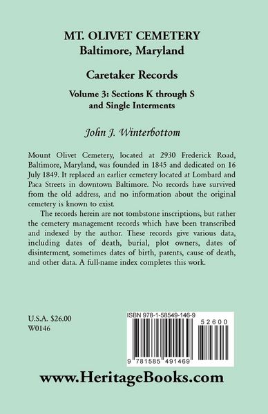 Produktbild: Mt. Olivet Cemetery, Baltimore, Maryland, Caretaker Records, Volume 3
