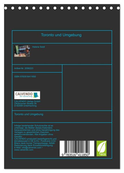 Produktbild: Toronto und Umgebung (Tischkalender 2026 DIN A5 hoch), CALVENDO Monatskalender