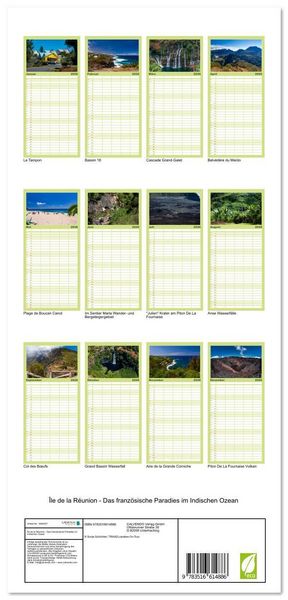 Produktbild: Familienplaner 2026 - &Icirc;le de la R&eacute;union - Das franz&ouml;sische Paradies im Indischen Ozean mit 5 Spalten (Wandkalender, 21 x 45 cm) CALVENDO
