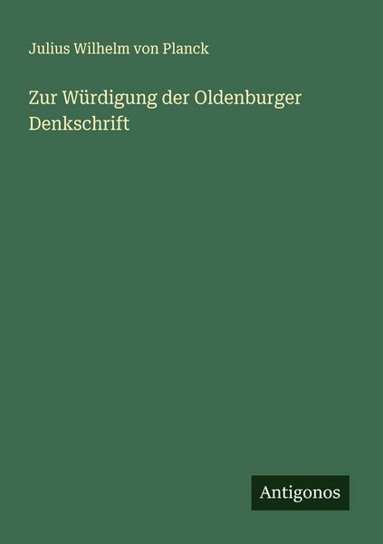 Produktbild: Zur W&uuml;rdigung der Oldenburger Denkschrift