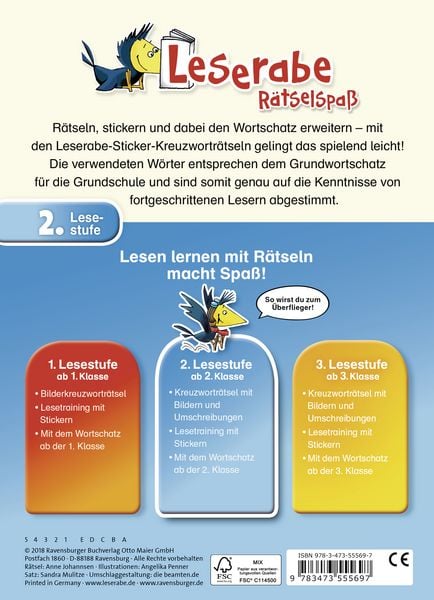 Produktbild: Leserabe: Sticker-Kreuzwortr&auml;tsel zum Lesenlernen (2. Lesestufe), t&uuml;rkis