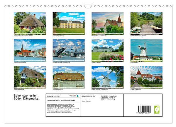 Produktbild: Sehenswertes im S&uuml;den D&auml;nemarks (Wandkalender 2026 DIN A3 quer), CALVENDO Monatskalender