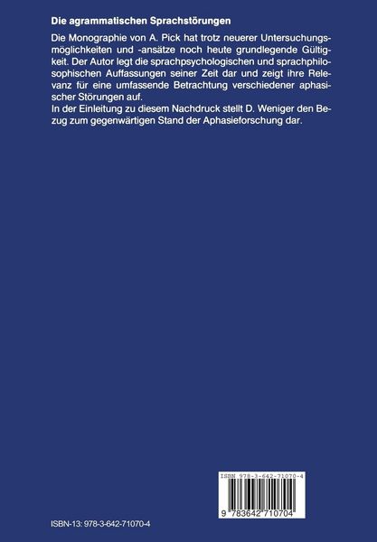 Produktbild: Die agrammatischen Sprachst&ouml;rungen