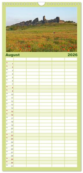 Produktbild: Familienplaner 2026 - Der Harz und sein Vorland mit 5 Spalten (Wandkalender, 21 x 45 cm) CALVENDO