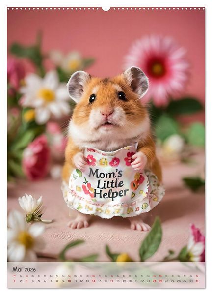 Produktbild: Hamster im Feiertagsfieber - Ein Jahr voller Flausch und Freude (hochwertiger Premium Wandkalender 2026 DIN A2 hoch), Kunstdruck in Hochglanz