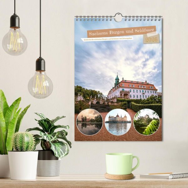 Produktbild: Sachsens Burgen und Schl&ouml;sser mit Ortsangaben (Wandkalender 2026 DIN A4 hoch), CALVENDO Monatskalender