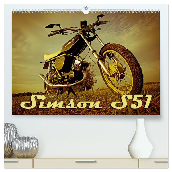 Simson S51 (hochwertiger Premium Wandkalender 2024 DIN A2 quer), Kunstdruck in Hochglanz