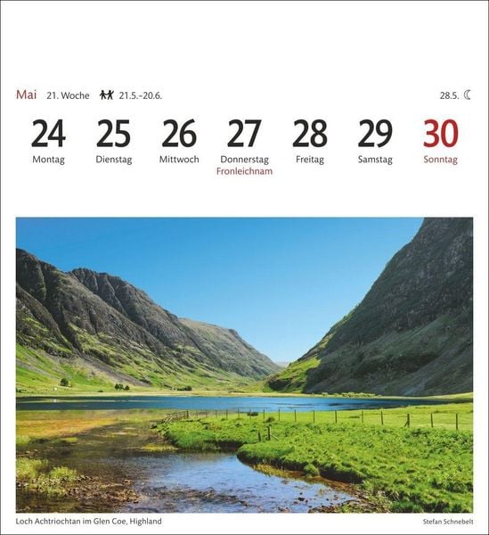 Produktbild: Schottland Sehnsuchtskalender 2027 - Wochenkalender mit 53 Postkarten