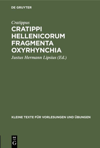 Produktbild: Cratippi Hellenicorum fragmenta Oxyrhynchia
