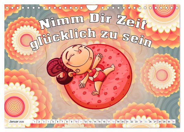 Produktbild: Spruchkalender - frech und bunt (Wandkalender 2026 DIN A4 quer), CALVENDO Monatskalender
