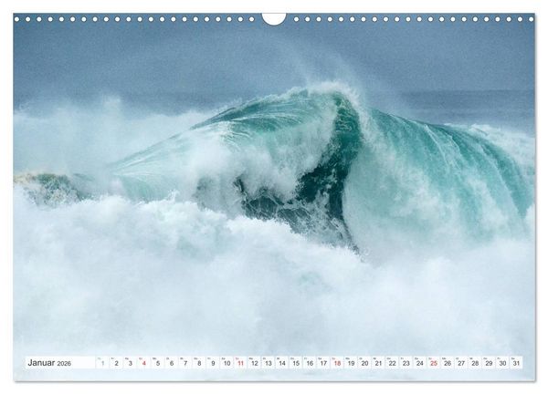 Produktbild: WASSERBERGE - Die Riesenwellen von Nazar&eacute; (Wandkalender 2026 DIN A3 quer), CALVENDO Monatskalender
