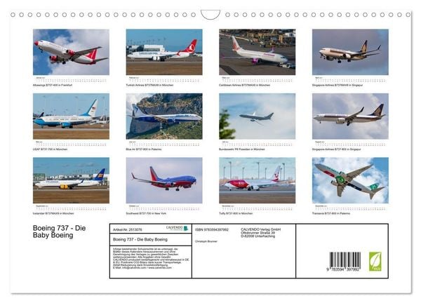 Produktbild: Boeing 737 - Die Baby Boeing (Wandkalender 2027 DIN A3 quer), CALVENDO Monatskalender