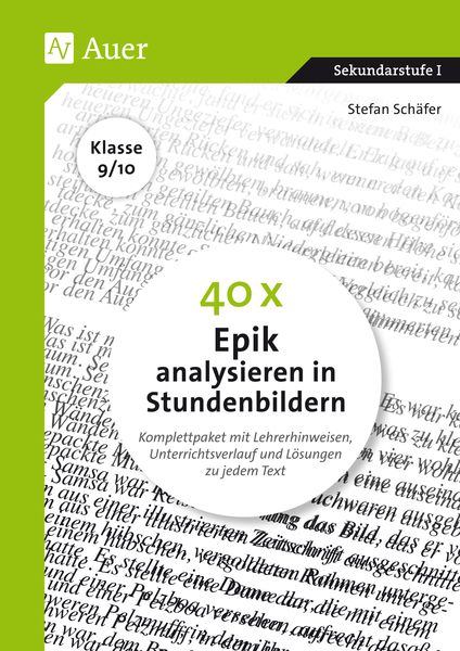 Produktbild: 40 x Epik analysieren in Stundenbildern 9-10