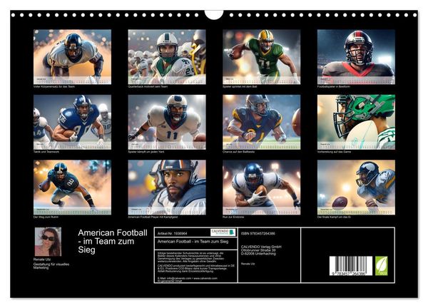 Produktbild: American Football - im Team zum Sieg (Wandkalender 2026 DIN A3 quer), CALVENDO Monatskalender