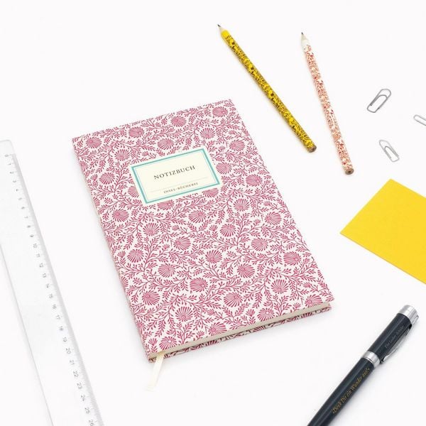 Produktbild: Notizbuch Insel-B&uuml;cherei &raquo;Blumendekor magenta&laquo;