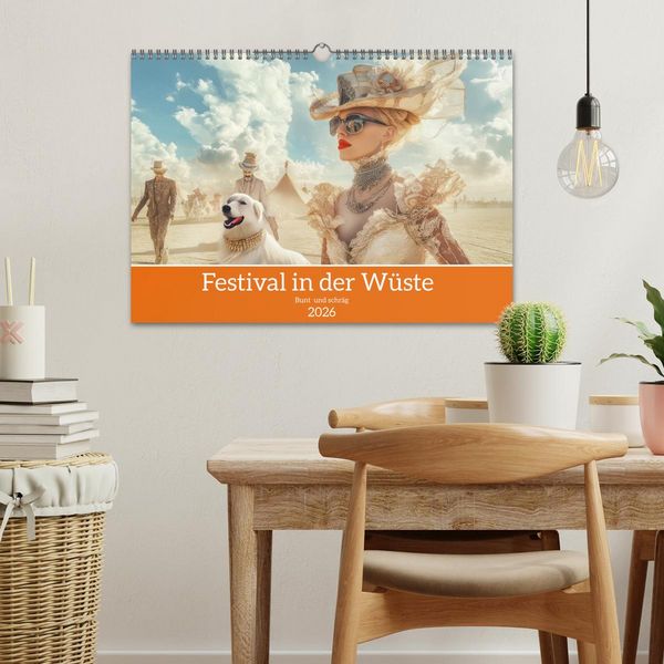 Produktbild: Festival in der W&uuml;ste - Bunt und schr&auml;g (Wandkalender 2026 DIN A3 quer), CALVENDO Monatskalender