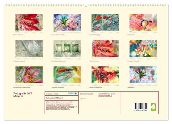 Produktbild: Fotografie trifft Malerei (hochwertiger Premium Wandkalender 2026 DIN A2 quer), Kunstdruck in Hochglanz