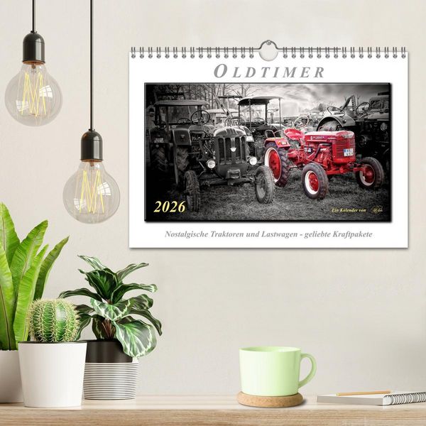 Produktbild: Oldtimer - nostalgische Traktoren und Lastwagen (Wandkalender 2026 DIN A4 quer), CALVENDO Monatskalender