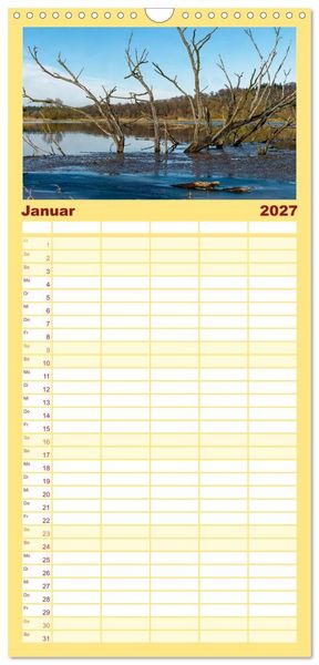 Produktbild: Familienplaner 2027 - Flusslandschaft Elbe mit 5 Spalten (Wandkalender, 21 x 45 cm) CALVENDO