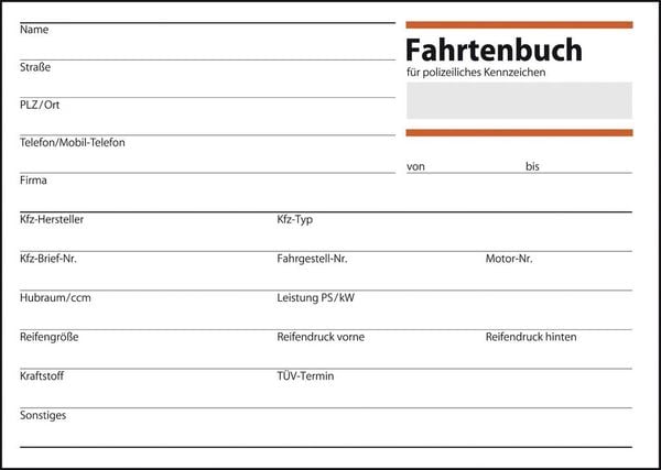 Autobuch A6 54Blatt orange Fahrtenbuch URSUS Style T153 608203 - Auto- und  Fahrtenbücher
