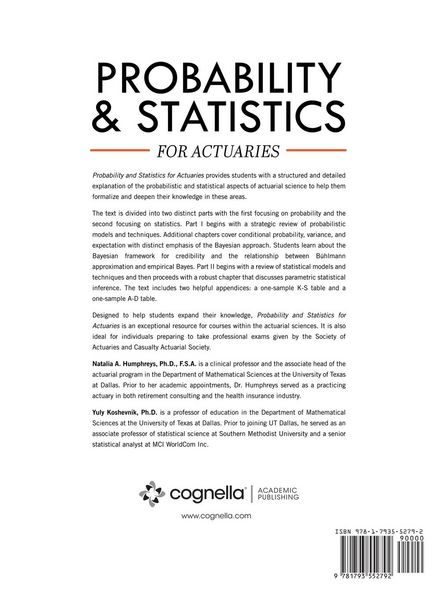 Produktbild: Probability and Statistics for Actuaries