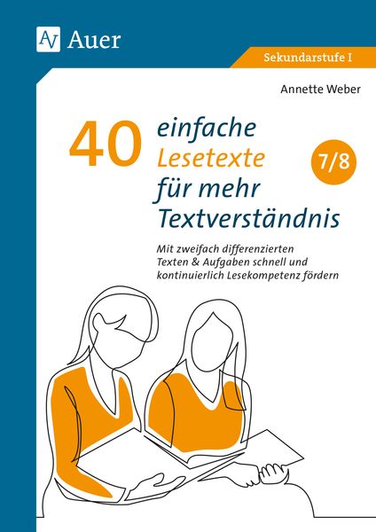 Produktbild: 40 einfache Lesetexte f&uuml;r mehr Textverst&auml;ndnis 7-8