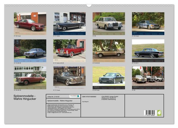 Produktbild: Spitzenmodelle - Wahre Hingucker (Wandkalender 2026 DIN A2 quer), CALVENDO Monatskalender
