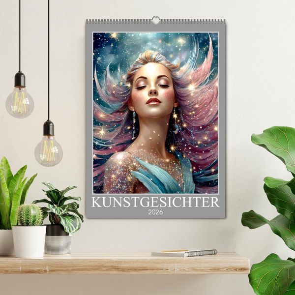Produktbild: Kunstgesichter (Wandkalender 2026 DIN A2 hoch), CALVENDO Monatskalender
