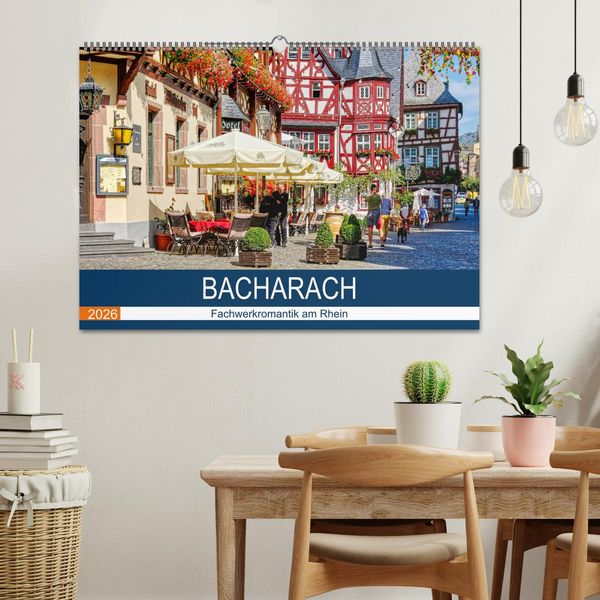 Produktbild: Bacharach - Fachwerkromantik am Rhein (Wandkalender 2026 DIN A2 quer), CALVENDO Monatskalender