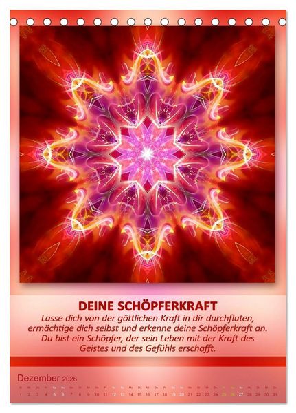 Produktbild: Light Energy Mandalas - Kalender - Vol. 1 (Tischkalender 2026 DIN A5 hoch), CALVENDO Monatskalender
