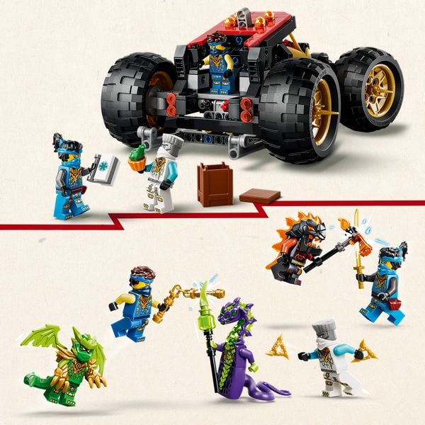 Produktbild: LEGO NINJAGO 71869 W&uuml;stensegler, Spielzeug-LKW f&uuml;r Kinder, 3 Fahrzeuge und 6 Minifiguren