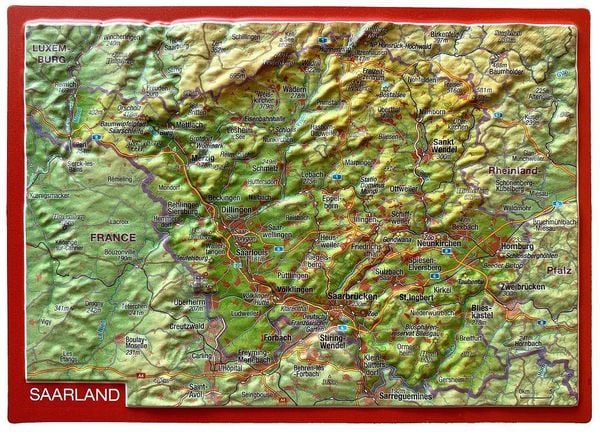Produktbild: Reliefpostkarte Saarland