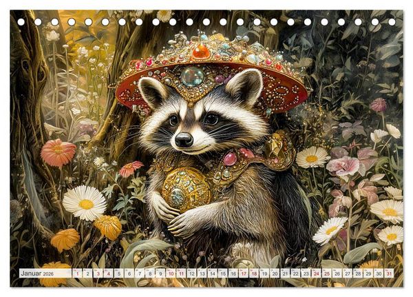 Produktbild: Magische Wesen im Zauberland - Fantasie-Tiere im Steampunk-Kalender (Tischkalender 2026 DIN A5 quer), CALVENDO Monatskalender